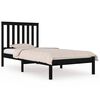 vidaXL Giroletto in Legno Massello Nero 75x190 cm Small Single