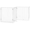 vidaXL Cancello Cani Porta Pieghevole Bianco 10 Pannelli 800 cm Pioppo