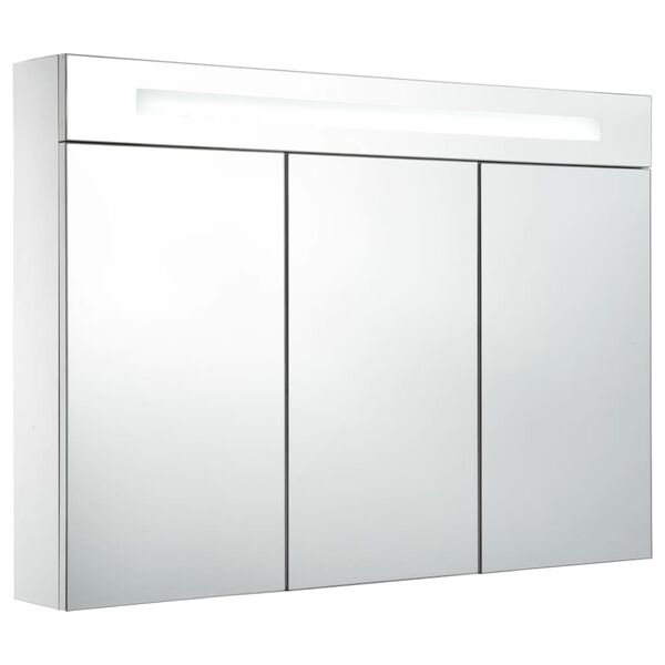 vidaXL Armadietto Bagno con Specchio e LED 88x13x62 cm