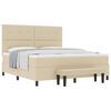 vidaXL Letto a molle con testiera Crema 180 x 200 cm Tessuto