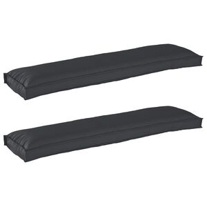 vidaXL Set di Cuscini per Pallet 2 pcs Nero 150 x 40 x 8 cm Tessuto