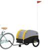 vidaXL Rimorchio da Bici Nero e Giallo 45 kg in Ferro