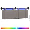 vidaXL Testiera sospesa Con luce LED Tortora Tessuto