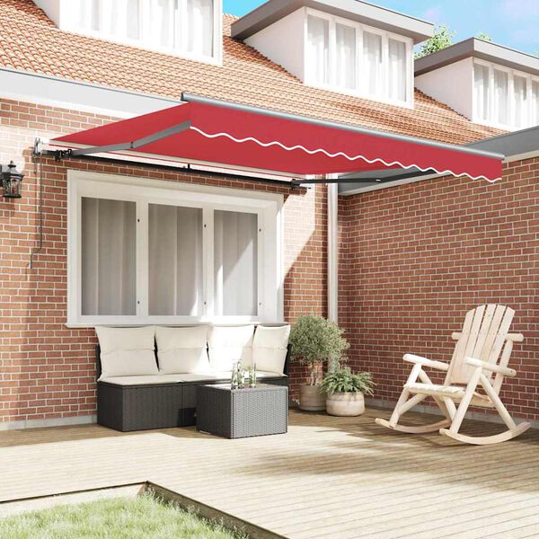 vidaXL Tenda Retrattile Rosso 300 x 250 cm Tessuto e Alluminio