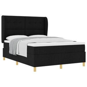 vidaXL Letto a molle con materasso Nero 190 x 140 cm Tessuto