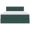 vidaXL Letto con contenitore e LED Verde Scuro 140 x 190 cm Velluto