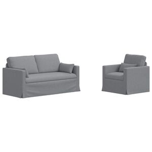 vidaXL Set di divani 2 pz Grigio chiaro Tessuto