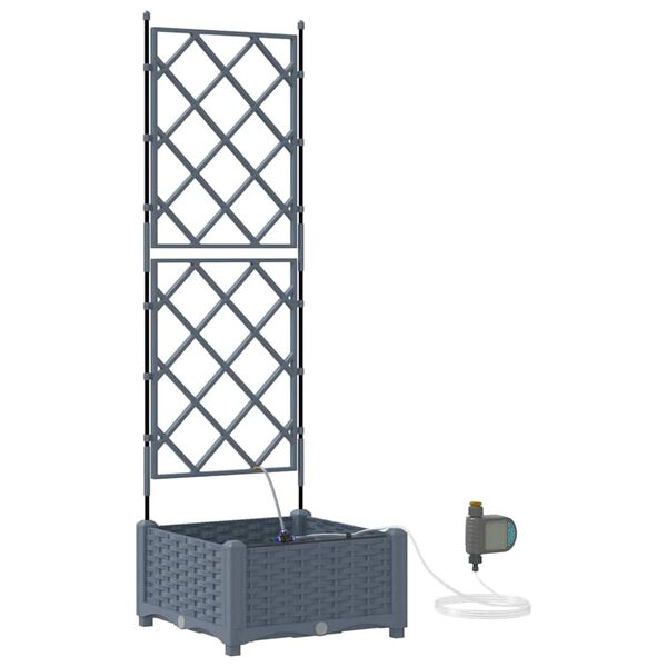 vidaXL Vaso da giardino Grigio Chiaro 40 x 40 x 126 cm Acciaio