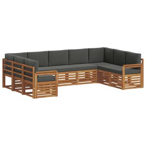 vidaXL Set di divani da esterno 9 pz Naturale e Antracite