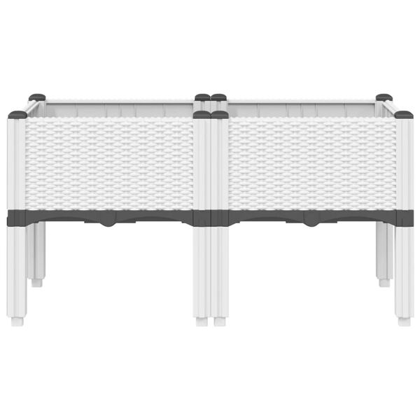 vidaXL Fioriera da Giardino con Gambe Bianco 80x40x42 cm in PP