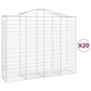 vidaXL Cesti Gabbioni ad Arco 20 pz 200x50x160/180 cm Ferro Zincato