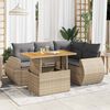 vidaXL Set Divano da Giardino 5 pz con Cuscini Beige in Polyrattan