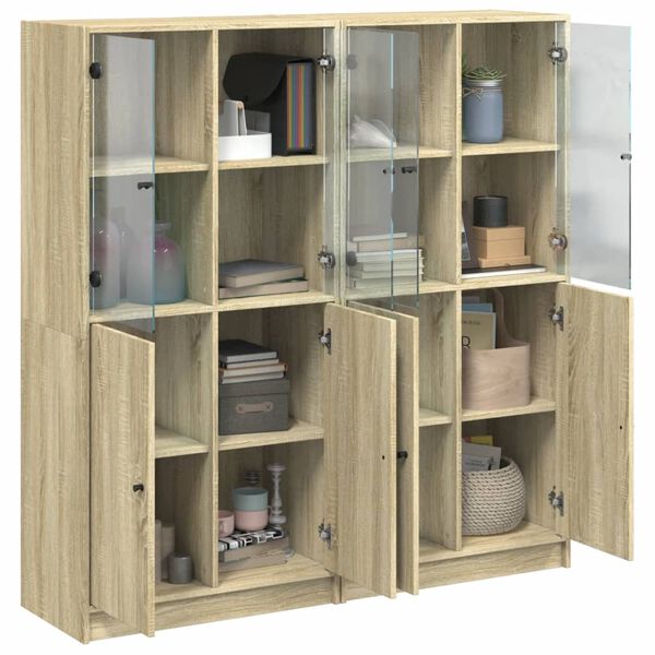 vidaXL Libreria Ante Rovere Sonoma 136x37x142 cm in Legno Multistrato