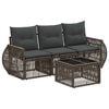 vidaXL Set Divano da Giardino 4 pcs Grigio e Grigio Scuro polyrattan