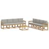 vidaXL Set di divani da esterno 9 pz Bianco e Grigio Chiaro Poliestere