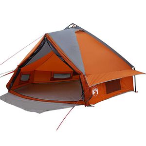 vidaXL Tenda Teepee per 8 Persone con tetto Grigio e arancione