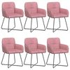 vidaXL Sedie da pranzo 6 pcs Velluto (V) Rosa 59 x 56,5 x 86 cm