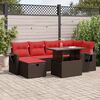 vidaXL Set Divani da Giardino con Cuscini 7pz Marrone Polyrattan Acacia