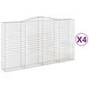 vidaXL Cesti Gabbioni ad Arco 4 pz 400x50x220/240 cm Ferro Zincato