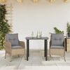 vidaXL Set da Pranzo da Giardino 3 pz con Cuscini Beige in Polyrattan
