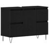 vidaXL Armadio per Lavabo da Bagno Rovere Nero 80 x 33 x 60 cm