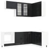 vidaXL Unit&agrave; Cucina PORTO 8 pcs Nero Legno ingegnerizzato