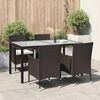 vidaXL Set Mobili da Giardino 5 pz con Cuscini in Polyrattan Marrone