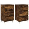 vidaXL Comodini 2 pz Rovere Fumo 40x35x69 cm in Legno Multistrato