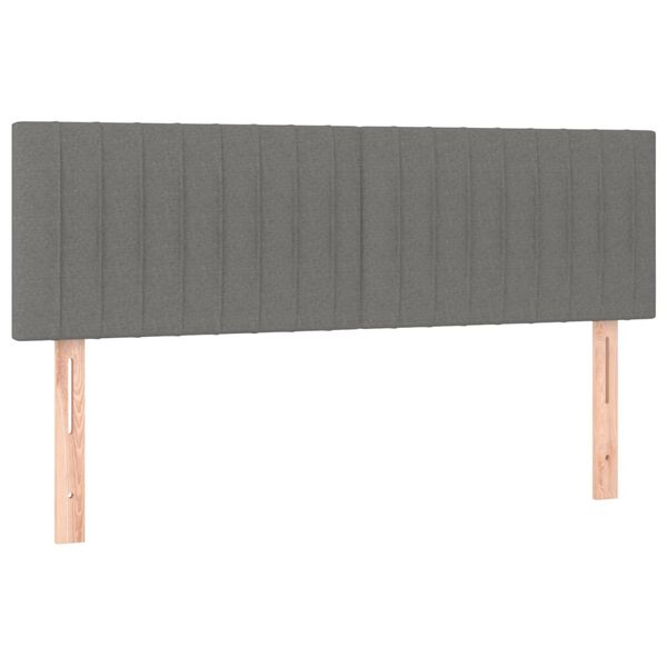 vidaXL Testiera Grigio Scuro 144x5x78/88 cm in Tessuto