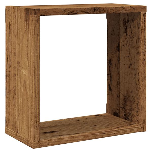 vidaXL Mensole Parete a Cubo 4 pz Legno Vecchio 30x15x30 cm Truciolato
