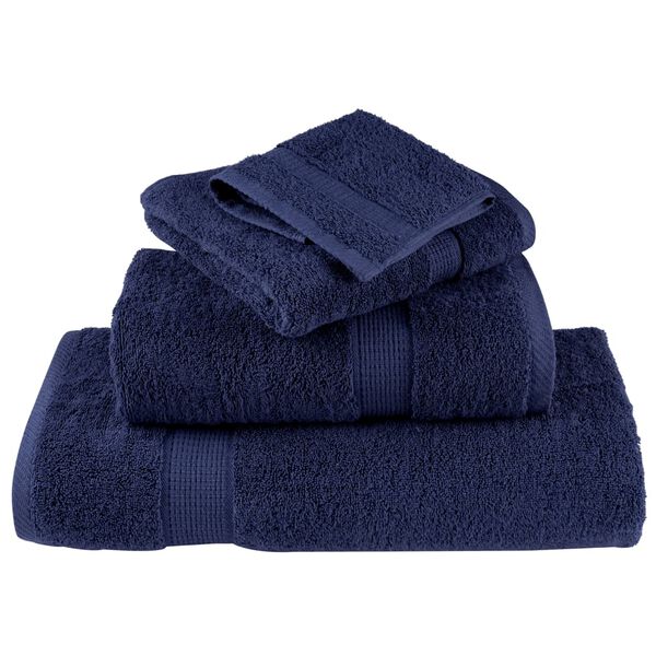 vidaXL Set ASciugamani SOLUND 12 pz Blu Navy 600 gsm