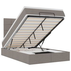 vidaXL Struttura Letto Pouf con Materasso Tortora 120x200cm in Tessuto