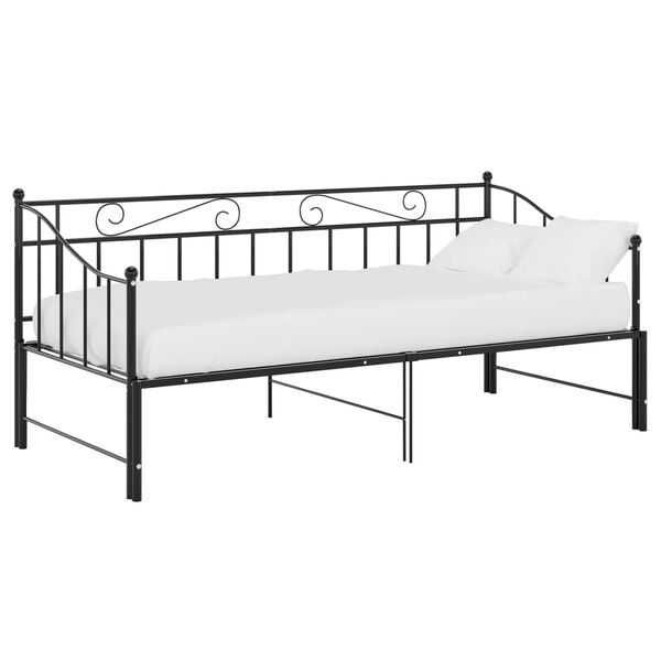 vidaXL Telaio Divano Letto Estraibile Nero in Metallo 90x200 cm