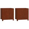 vidaXL Fioriere con Gambe 2pz Ruggine 50x50x50 cm Acciaio Corten