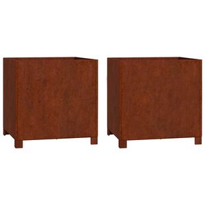 vidaXL Fioriere con Gambe 2pz Ruggine 50x50x50 cm Acciaio Corten
