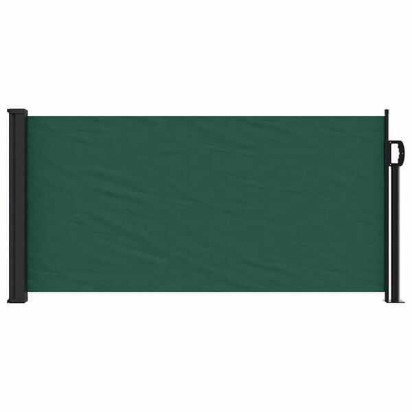 vidaXL Tenda da Sole Laterale Retrattile Verde Scuro 100x300 cm