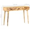 vidaXL Tavolo Consolle 115x35x76 cm in Legno Massello di Mango