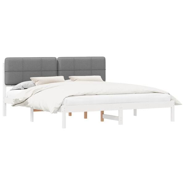 vidaXL Letto con Testiera Rivestita Grigio chiaro 200 x 200 cm