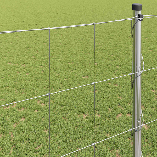 vidaXL Recinzione da campo Argento 25 x 1.5 m Acciaio zincato