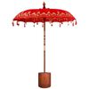 vidaXL Ombrello balinese con base Rosso e Marrone 190 x 190 x 295 cm