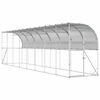 vidaXL Gabbia per Polli Contro il Muro Argento 600 x 150 x 215 cm