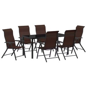 vidaXL Set da Pranzo per Giardino 7 pcs Marrone