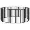 vidaXL Cancello per cani 10 pcs Nero 60 x 80 cm Acciaio zincato