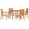 vidaXL Set da Pranzo per Giardino 5 pz in Legno Massello di Teak
