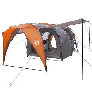 vidaXL Tenda a tunnel Grigio e arancione 382 x 262 x 214 cm