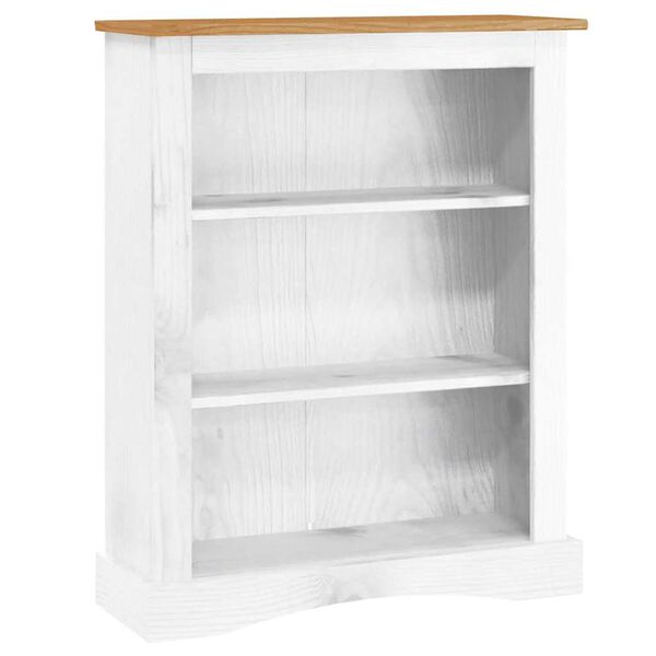vidaXL Libreria a 3 Ripiani Pino Messicano Corona Bianco 81x29x100 cm