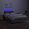 vidaXL Letto a Molle con Materasso e LED Tortora 120x200cm in Tessuto