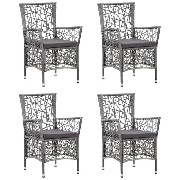 vidaXL Set Mobili da Pranzo per Giardino 5 pz Grigio