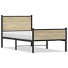 vidaXL Giroletto senza Materaso in Metallo Rovere Sonoma 75x190 cm