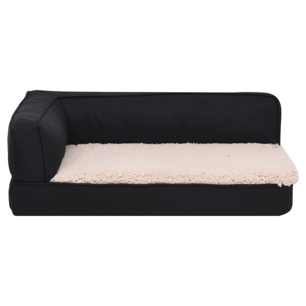 vidaXL Materasso Ergonomico per Cani 90x64 cm Pile Effetto Lino Nero